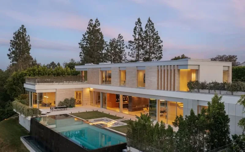 Modern home in a forest setting